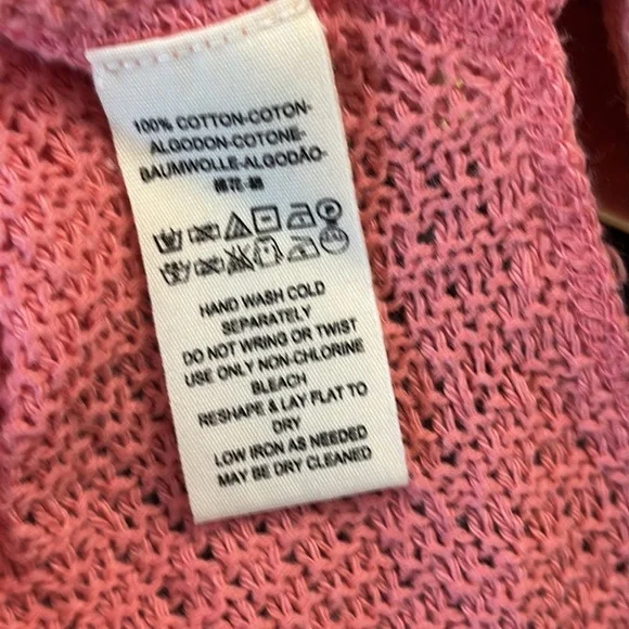 Anthropologie oversized, cotton sweater, raw edge, loose knit cowl neck Medium - Picture 8 of 8